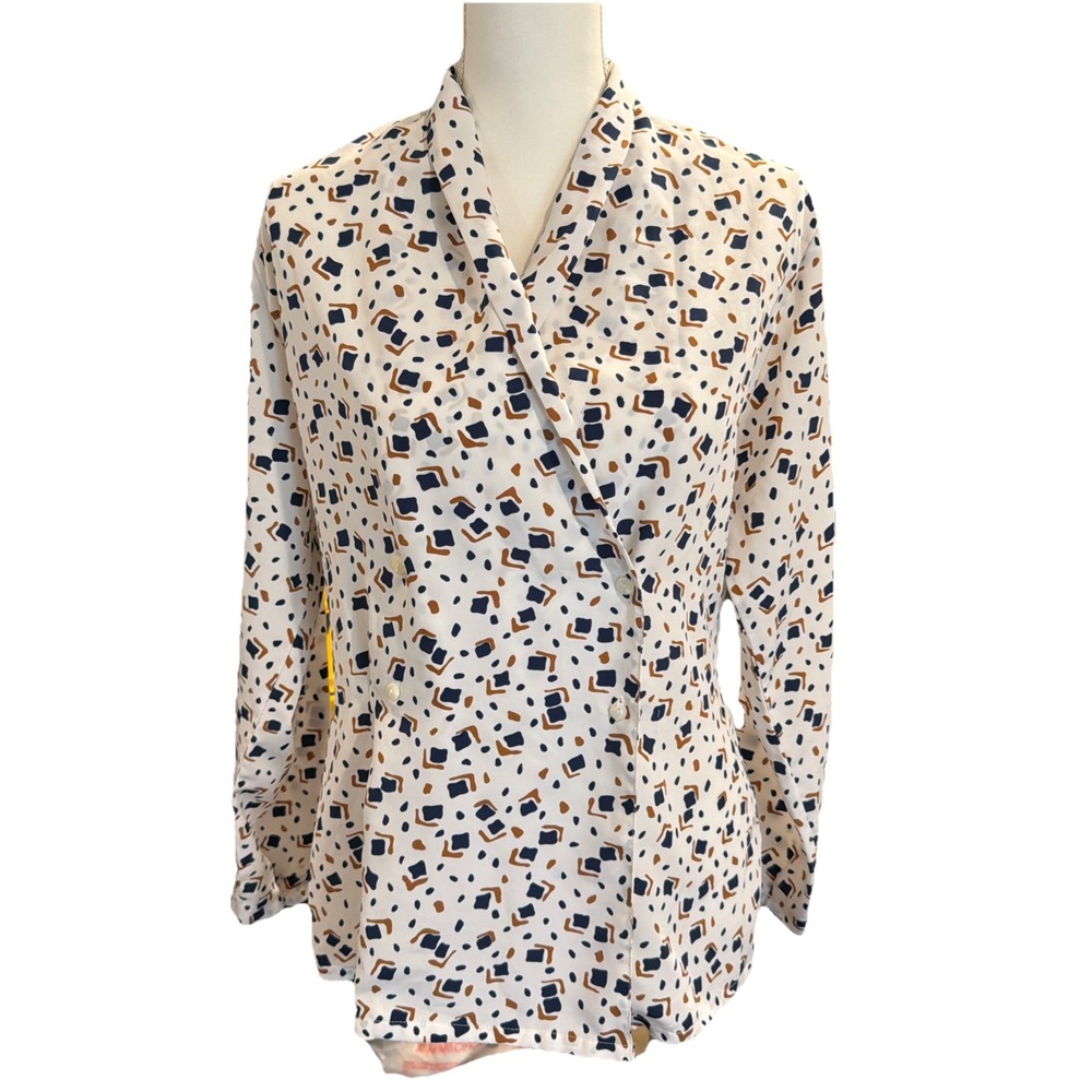 Vtg Country Sophisticates By Pendleton Wrap Blouse Size 12 Silk Feel Made In USA